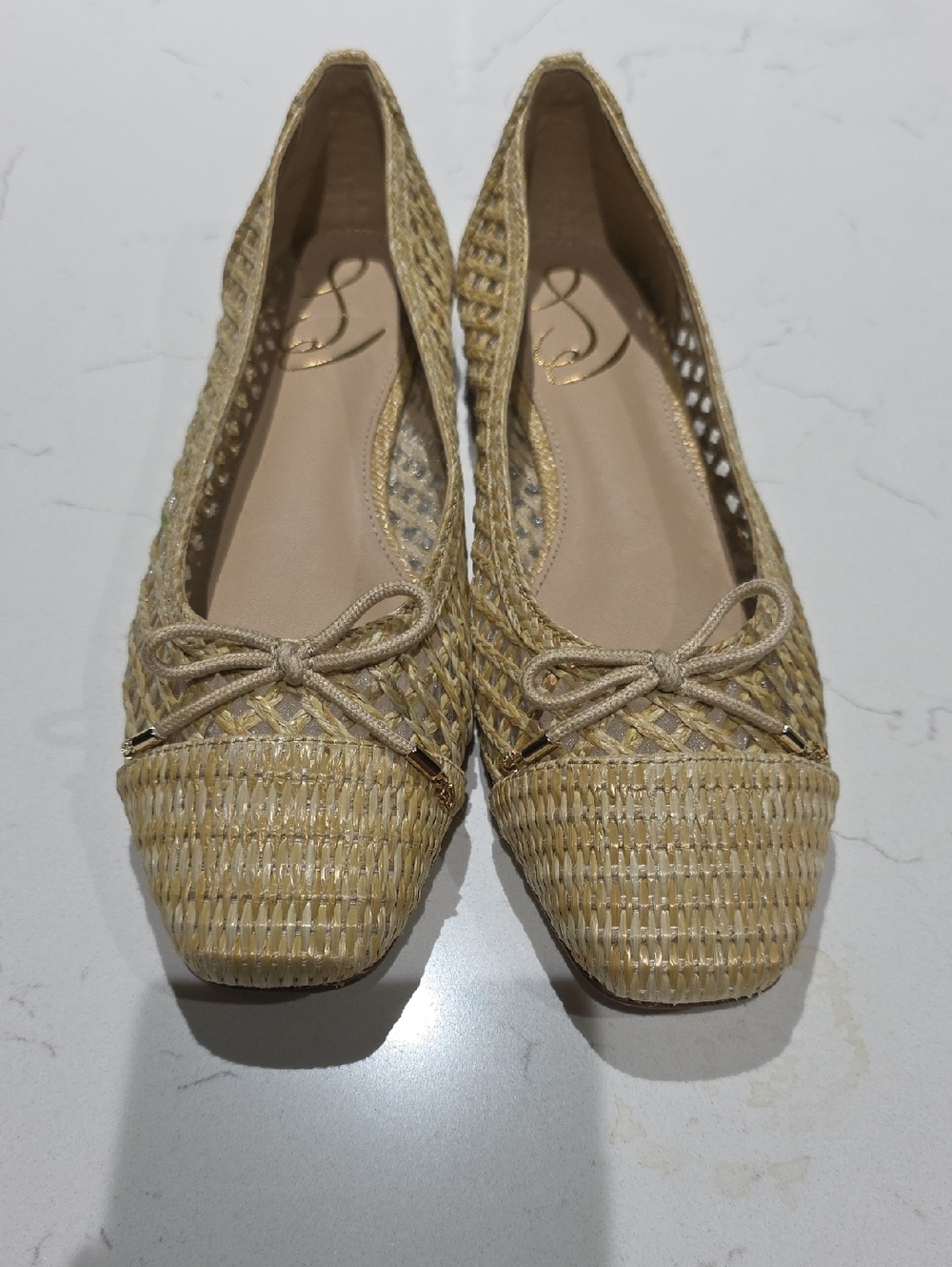 Woven Ballet Flats in Natural Beige size 8M